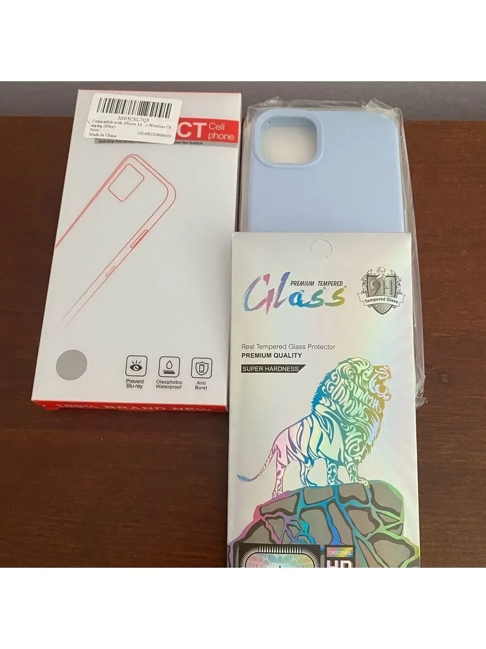 NIB iPhone 14 Plus Case + Tempered Glass | Light Blue/Premium Protection Bundle